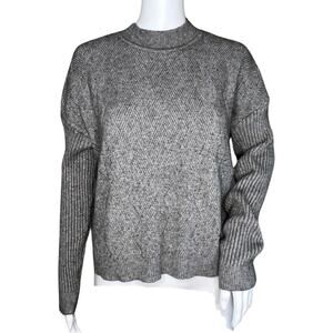 Raya Sweater Womens‎ Large Gray Mock Neck Casual Work Essential Basic Minimalist